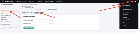 How to reset password for SEMRush .